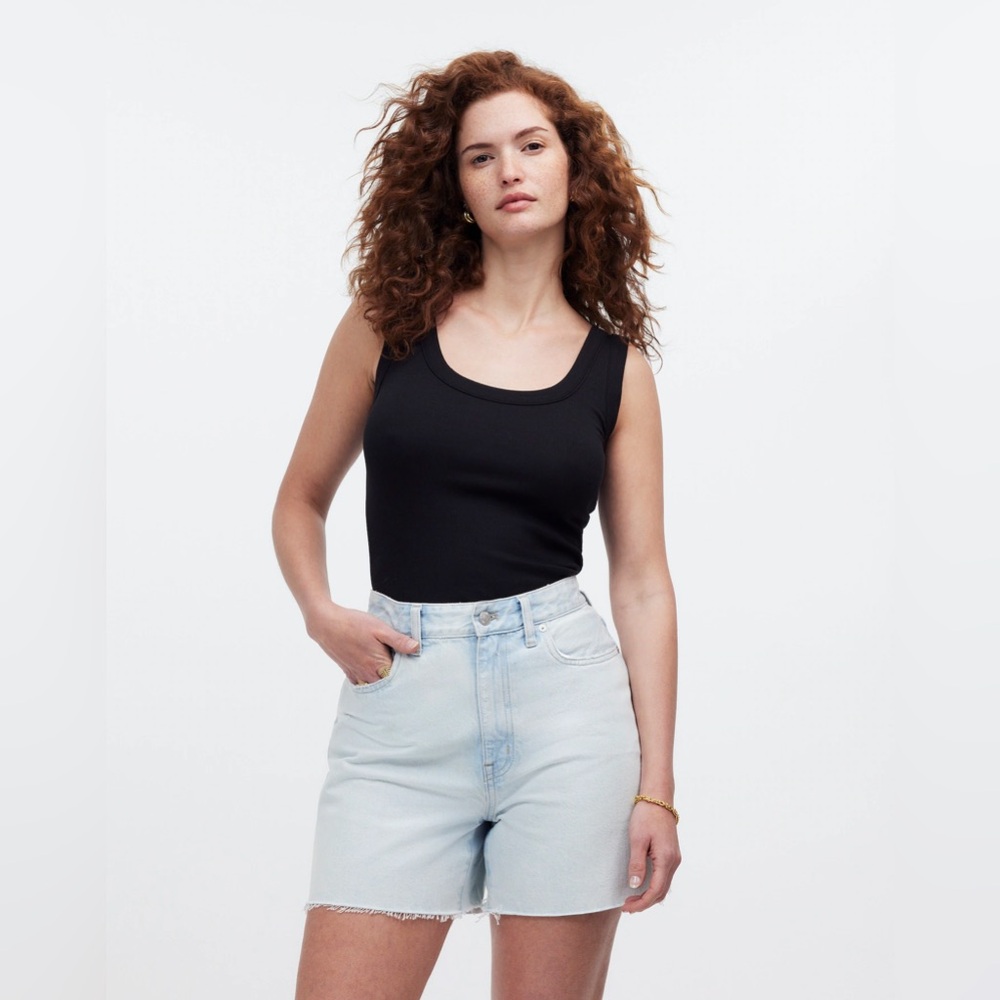 NWT Madewell Curvy '90s Mid-Length Jean Short in Pearlman Wash sz 31 100% cotton